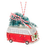 Camper with Brush Tree Glass Ornament | Putti Christmas Canada