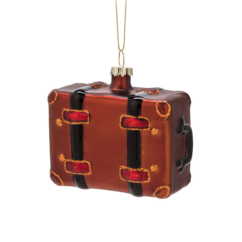 Suitcase Glass Ornament