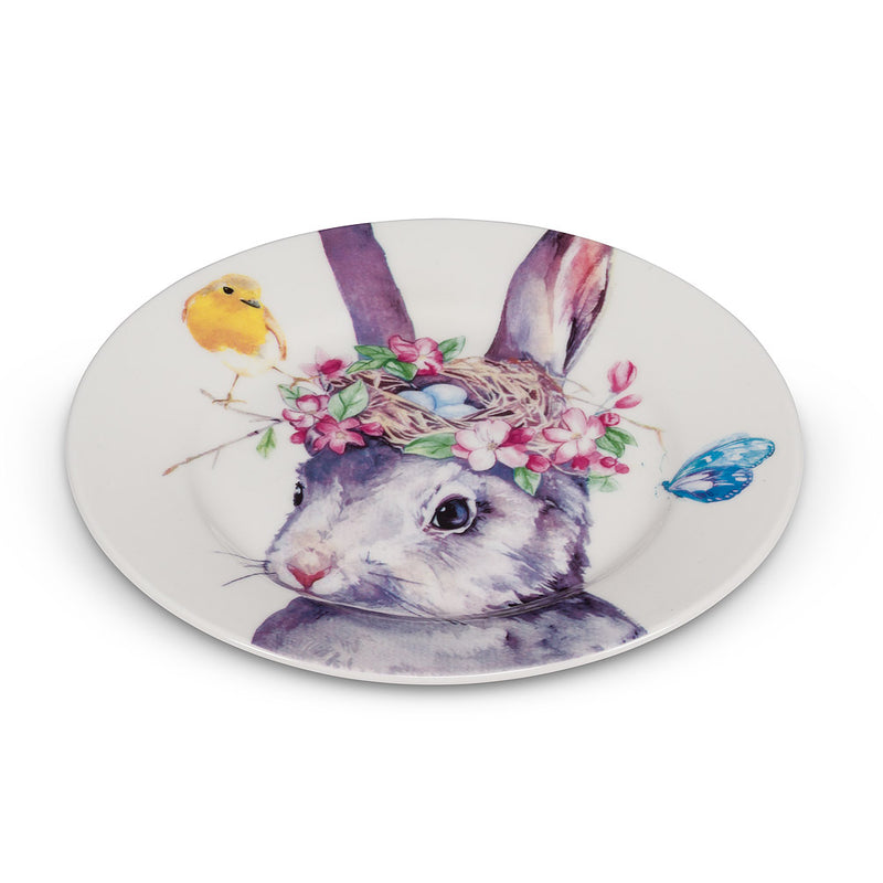 Rabbit with Nest Small Plate | Putti Fine Furnishings Canada 