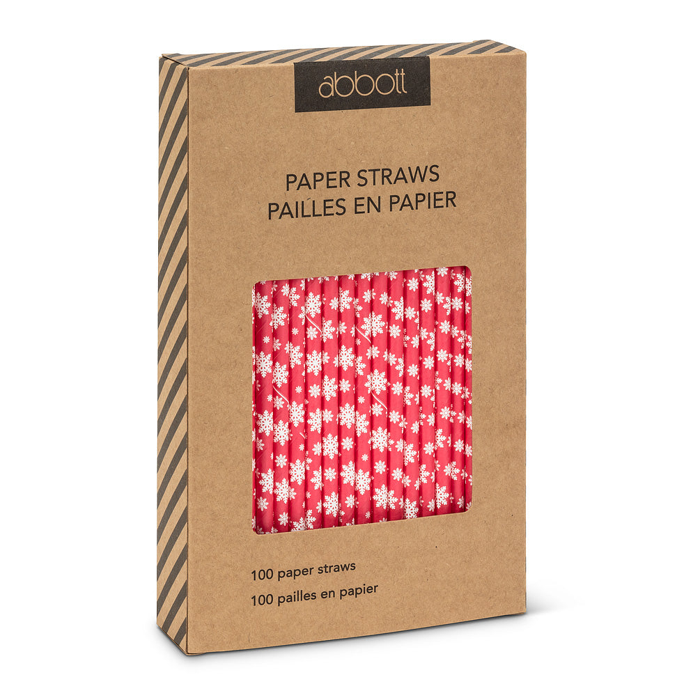 Straws with Snowflake Print - Box of 100 | Putti Celebrations 