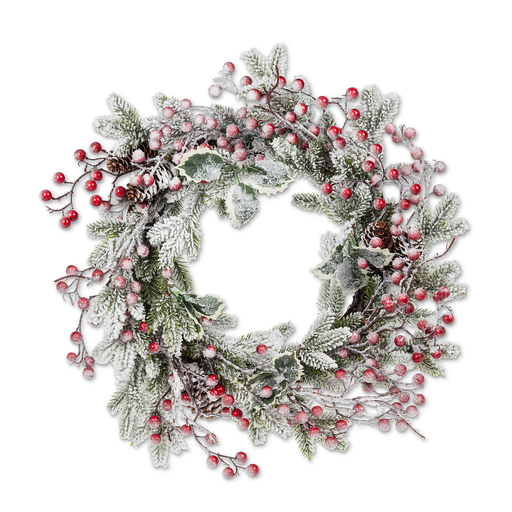 Frosty Wreath with Berries  | Putti Christmas Canada