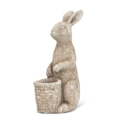 Tall Rabbit with Basket Planter | Putti Fine Furnishings Canada
