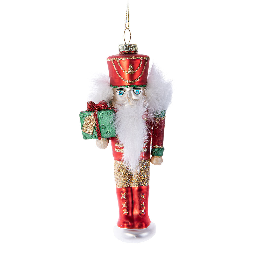 Nutcracker with Beard Glass Ornament | Putti Christmas Celebrations Canada 