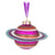 Purple Saturn Planet Glass Ornament