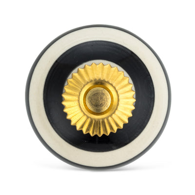 Black and White Striped Knob | Putti fine Furnishings Canada
