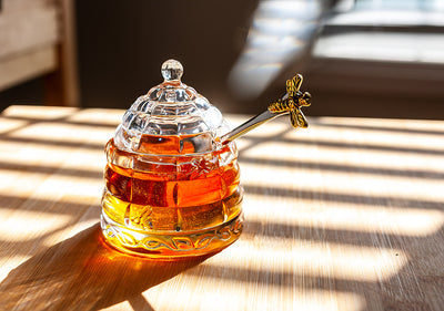 Beehive Honey Pot w/Lid-4"H