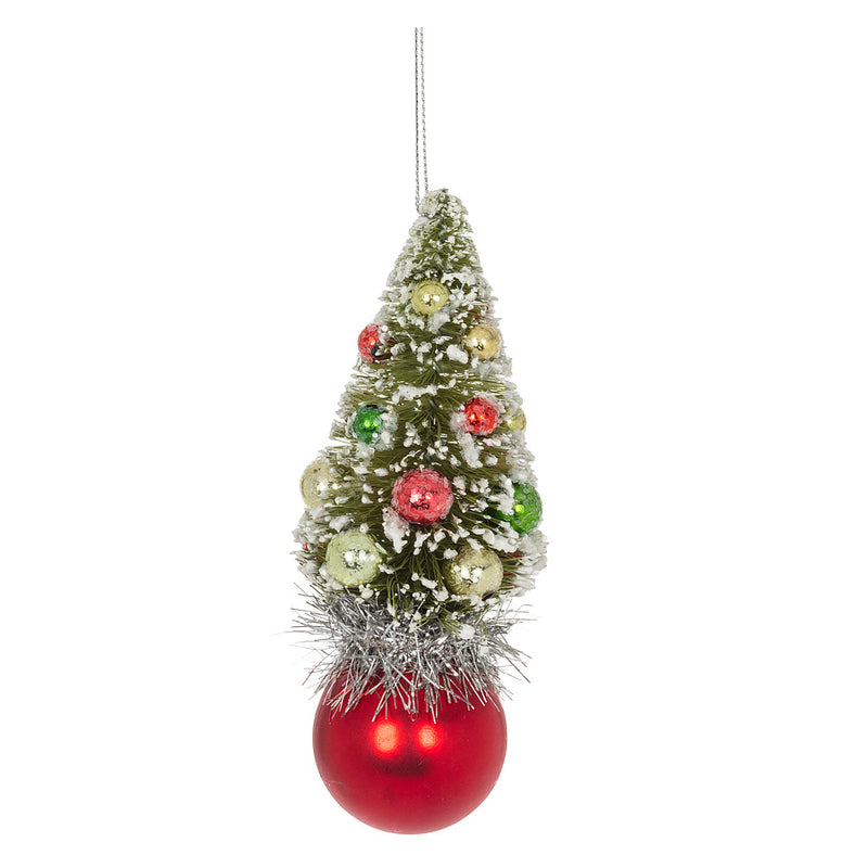Small Brush Cone Tree Red Ball Ornament | Putti Christmas Canada