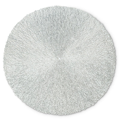 Silver Textured Round Placemat | Putti Fine Furnishings