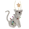 Sitting Cat with Lights Felted Ornament  | Putti Fine Furnishings Canada