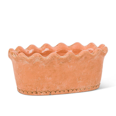 Oval Ruffled Planter - Large 4"H