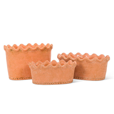 Ruffled Oval Planter - Small 4"H