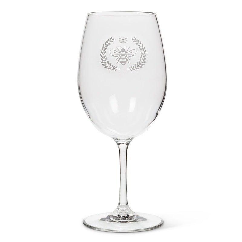 Frost Bee in Crest Acrylic Wine Glass | Putti Fine Fuurnishings 