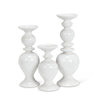 Medium Shapely White Pillar Candle Holder | Putti Fine Furnishings