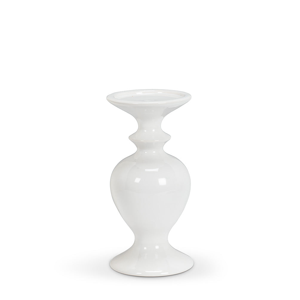 Small Shapely White Pillar Candle Holder | Putti Fine Furnishings 
