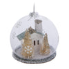 Blue House in Glass Cloche Ornament