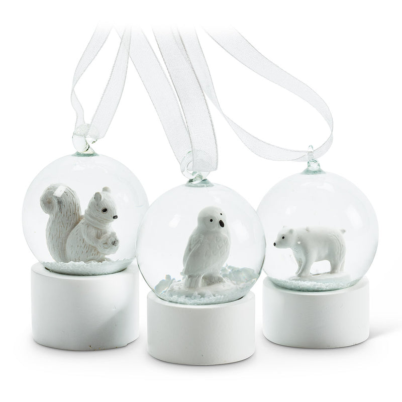 Winter White Polar Bear Snow Globe Ornament
