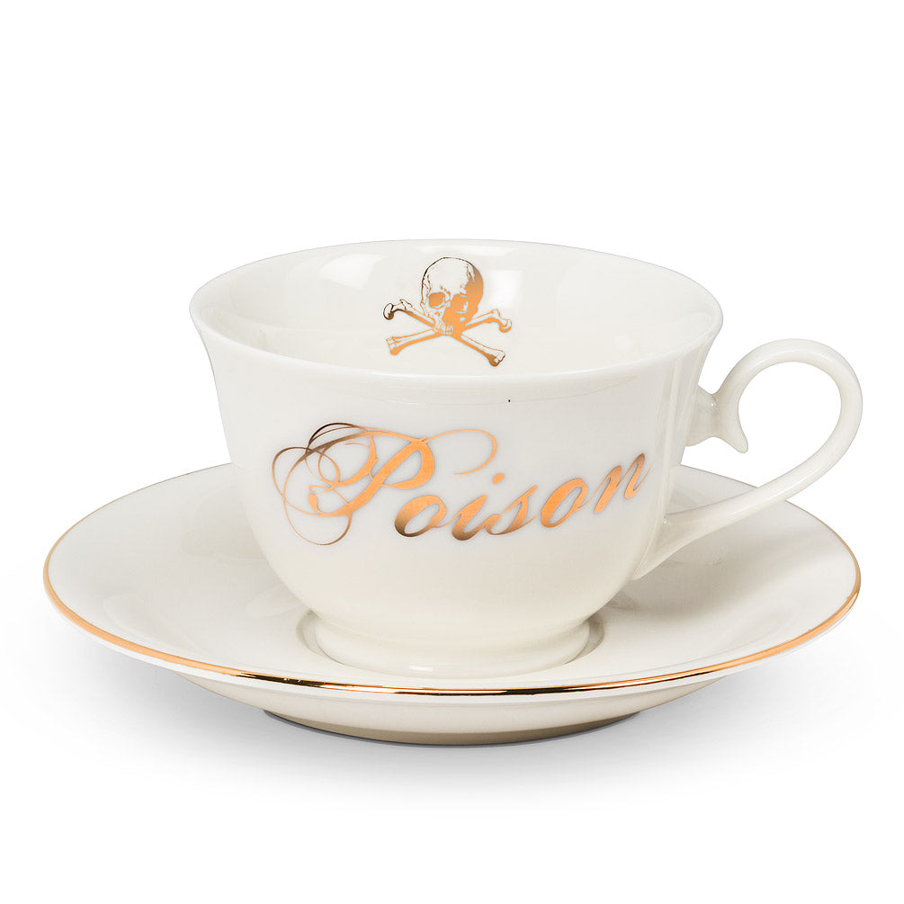 Poison Cup & Saucer with Skull | Putti Fine Furnishings 