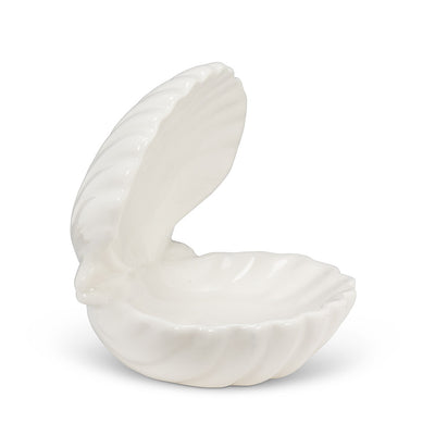 White Double Clam Shell Dish