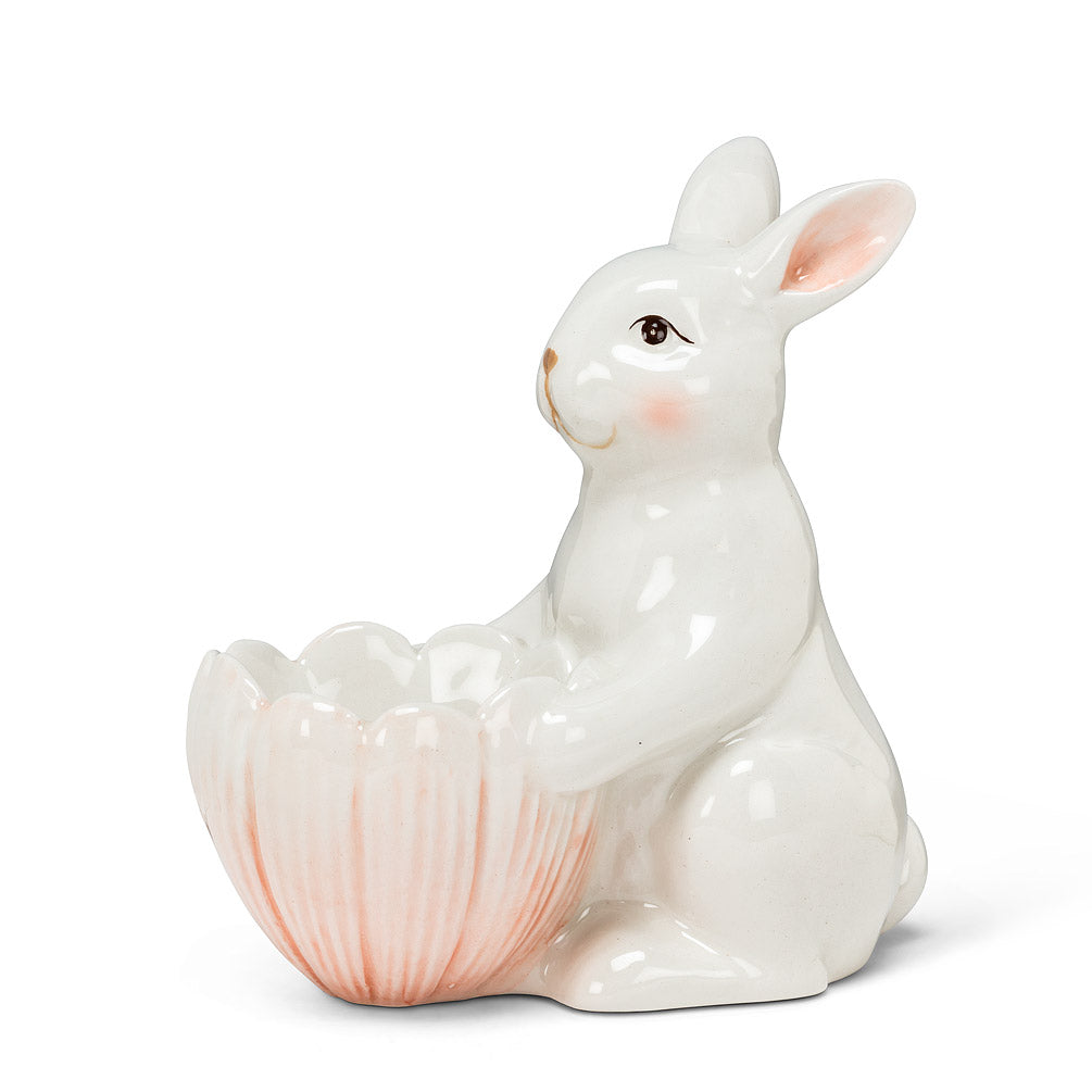 Rabbit with Flower Egg Cup | Putti Fine Furnishings 