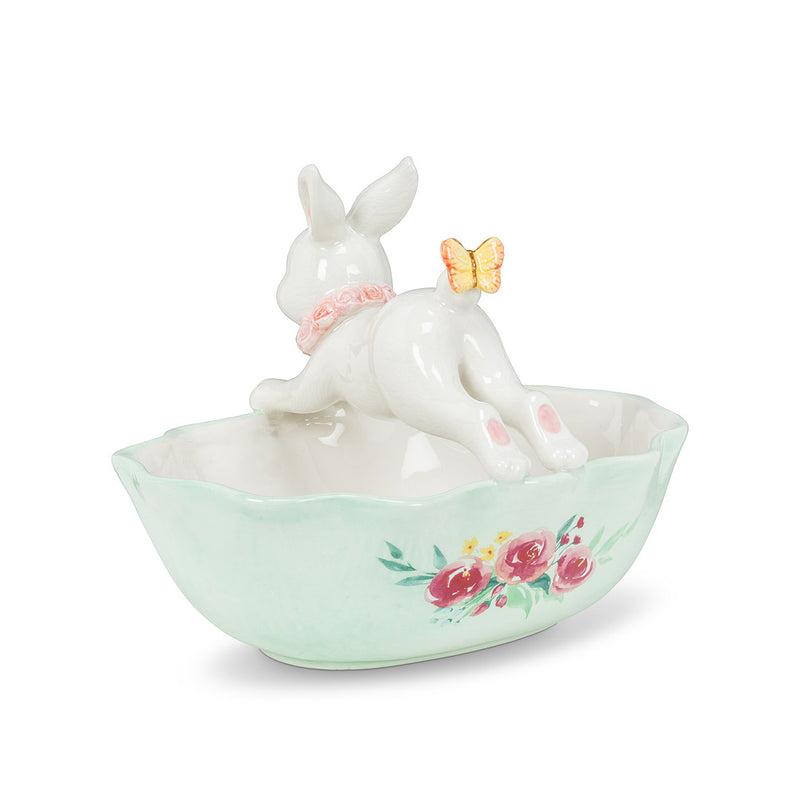 Leaping Bunny Handled Dish | Putti Fine Furnishings 