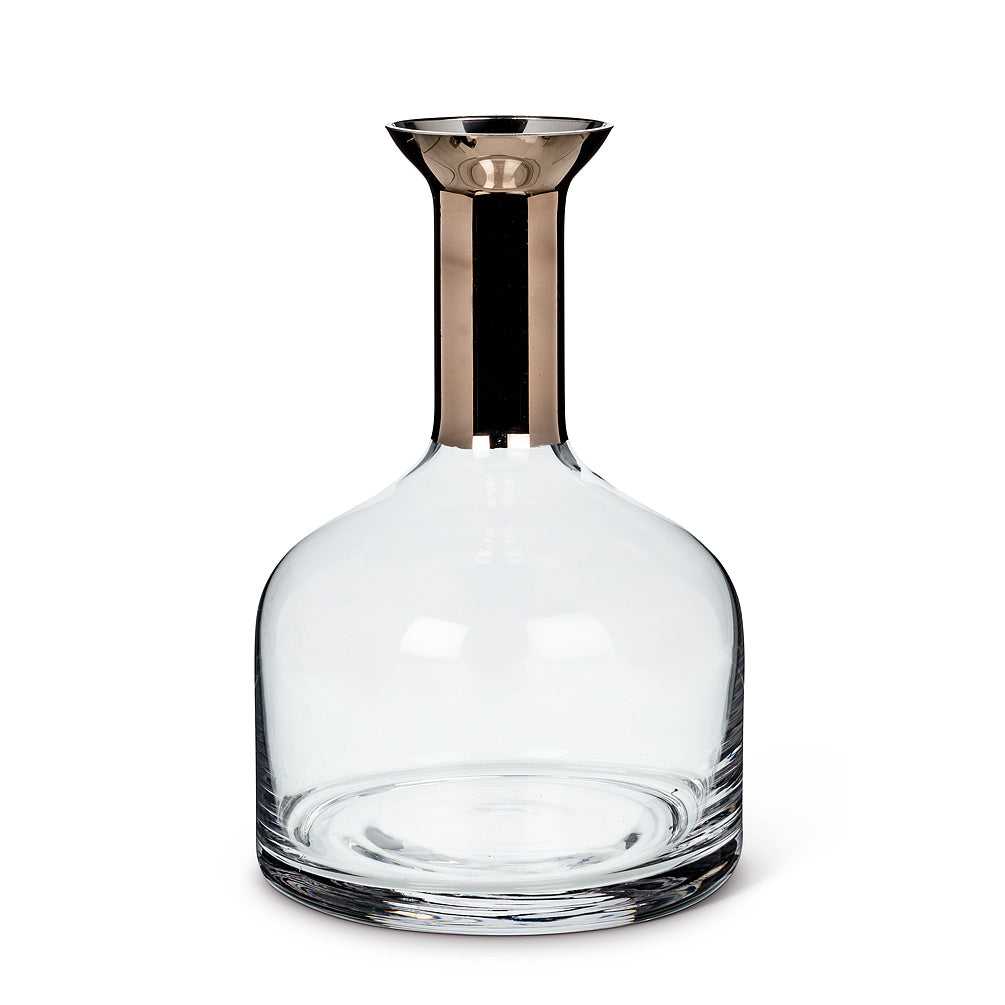 Large Wide Carafe with Metallic Top - Pewtwr