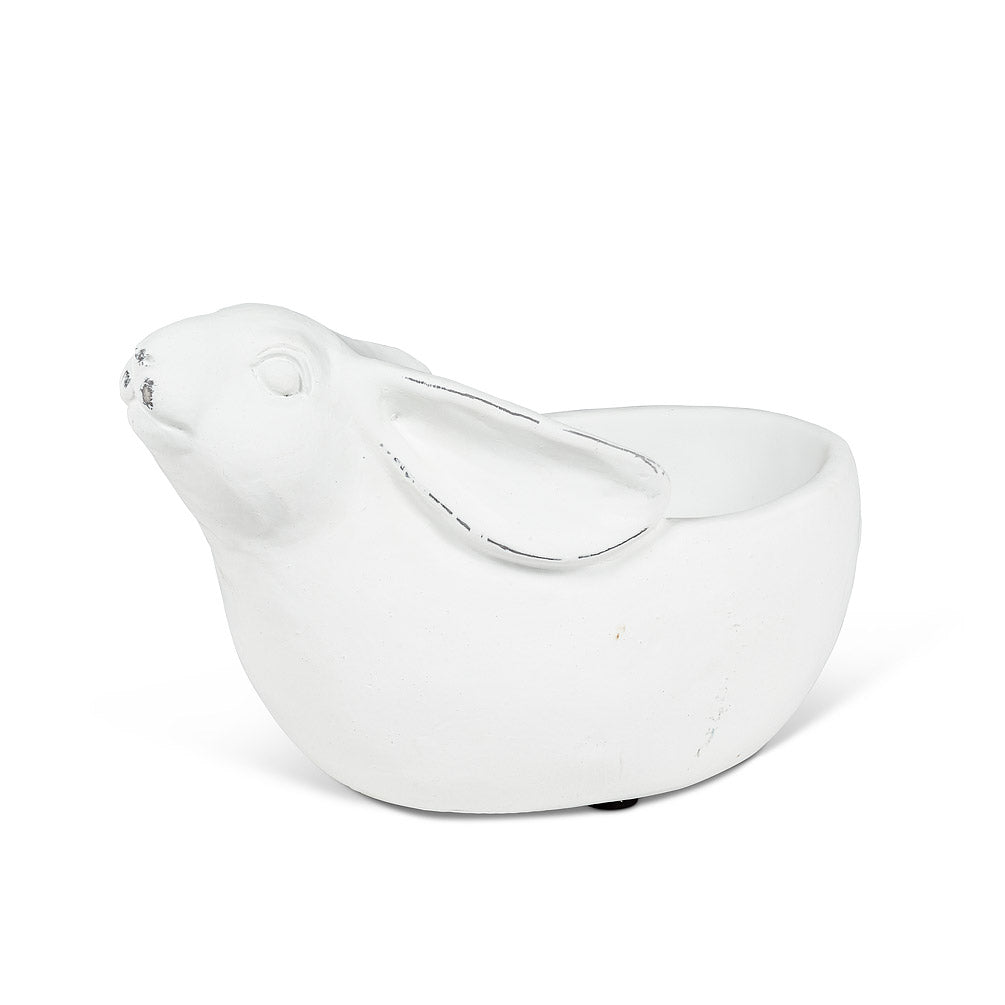 Shallow Whihte Rabbit Planter | Putti Fine Furnishings Canada 