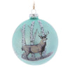 Deer with Birch Glass Ball Christmas Ornament