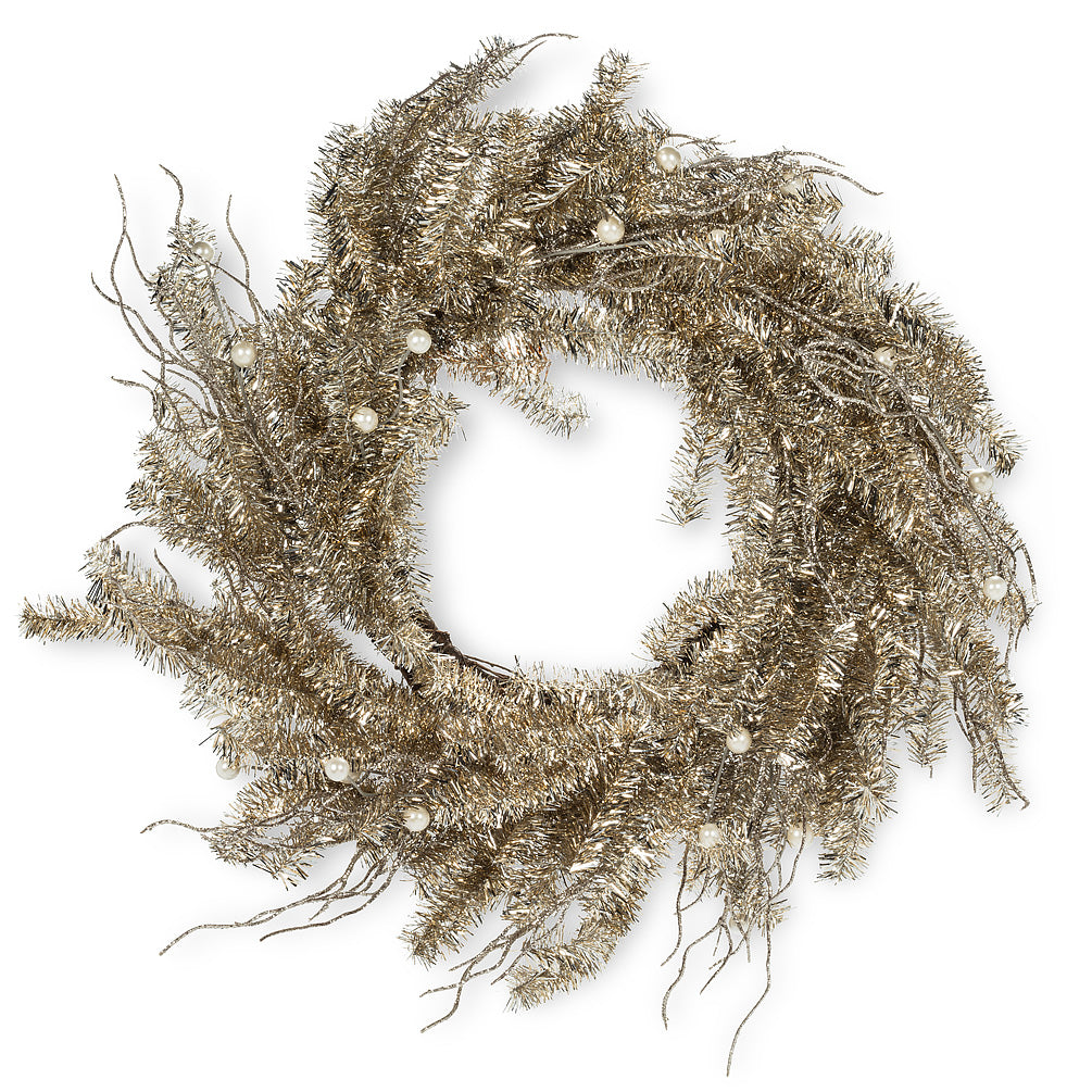 Large Vintage Tinsel Wreath | Putti Christmas Celebrations 