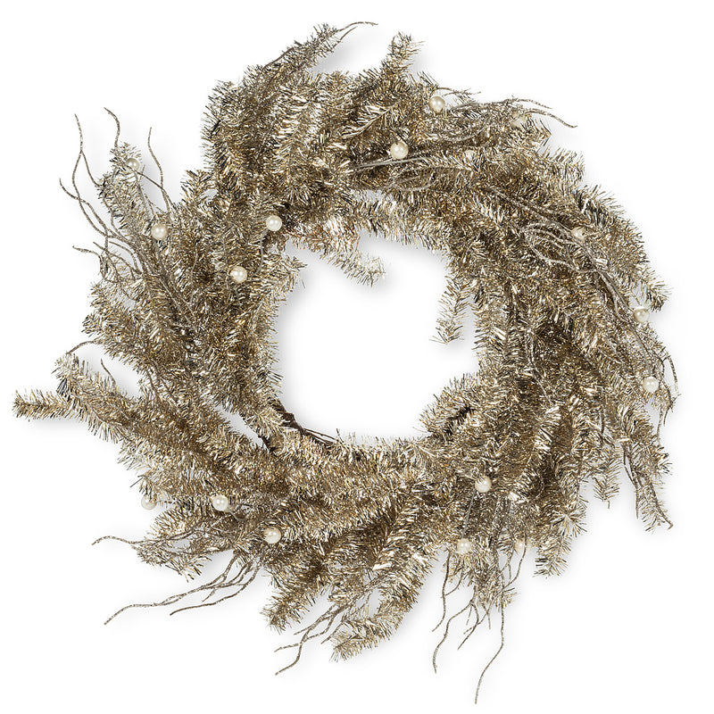 Large Vintage Tinsel Wreath | Putti Christmas Celebrations 