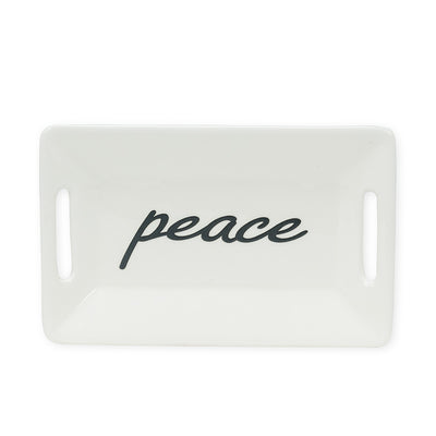 Small Peace Rectangle Dish | Putti Christmas Canada