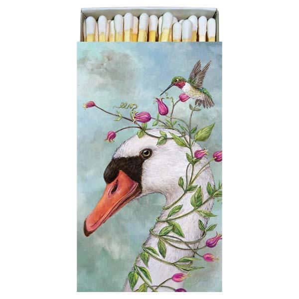 "Iris and Stanley" Swan and Hummingbird Decoative Match Box