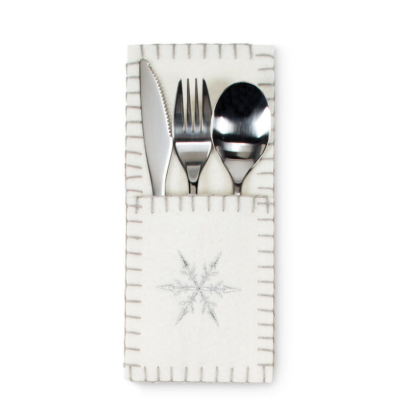  Cutlery holder with Snowflake, AC-Abbott Collection, Putti Fine Furnishings