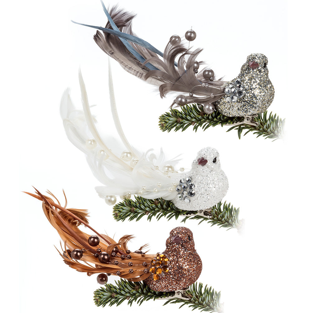  Curly Tail Bird with Clip, AC-Abbott Collection, Putti Fine Furnishings