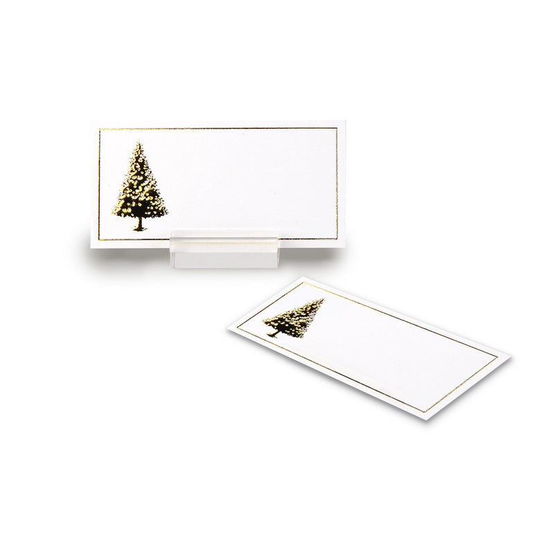 Gold Christmas Tree Place Cards
