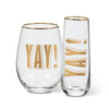 Gold  "Yay" Stemless Flute, AC-Abbott Collection, Putti Fine Furnishings