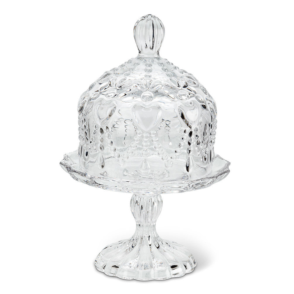  Small Covered Pedestal Plate with Hearts, Abbot Collection / Pine Center, Putti Fine Furnishings