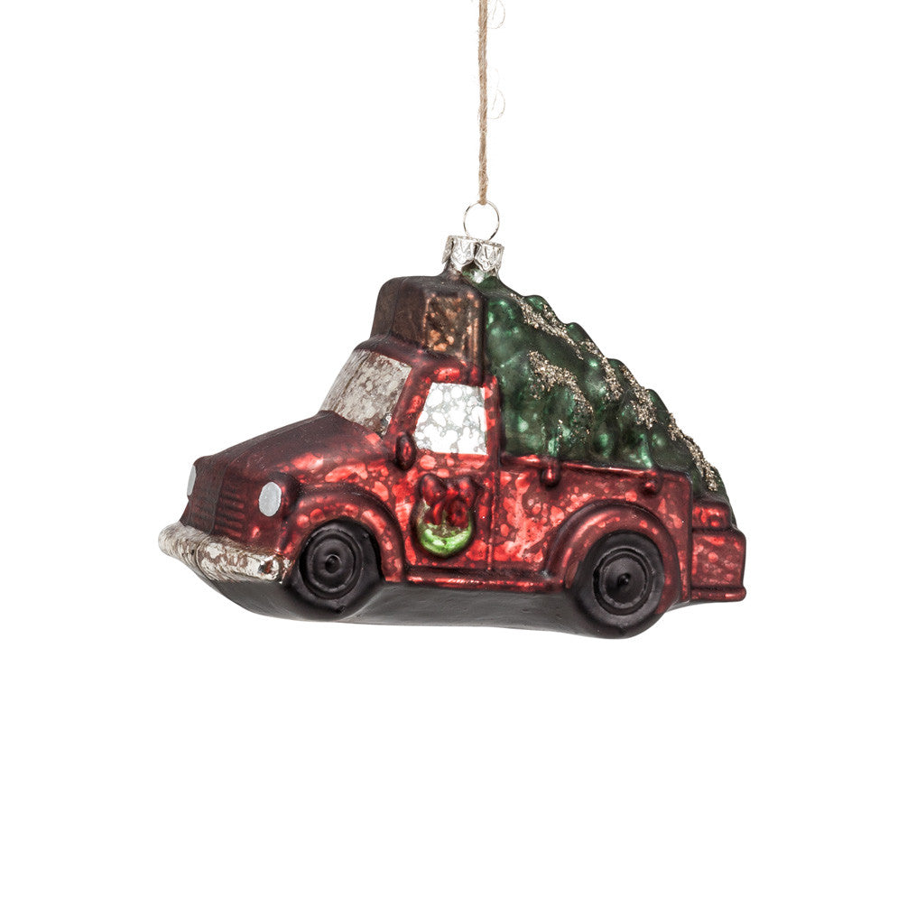 Truck with Tree Ornament -  Christmas - Abbot Collection - Putti Fine Furnishings Toronto Canada