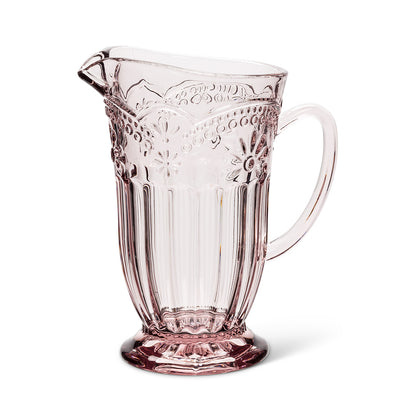 Pink Flower Glass Jug, AC-Abbott Collection, Putti Fine Furnishings