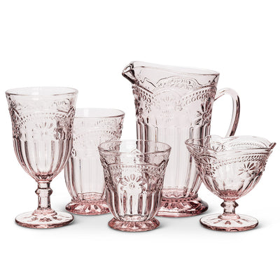 Pink Flower Glass Jug, AC-Abbott Collection, Putti Fine Furnishings