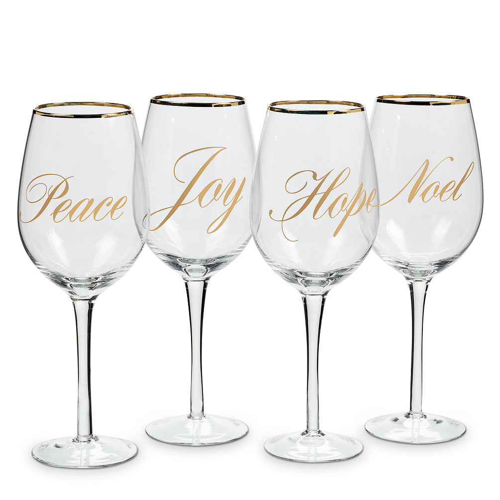  Holiday Words Goblets, AC-Abbott Collection, Putti Fine Furnishings