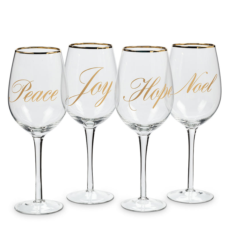  Holiday Words Goblets, AC-Abbott Collection, Putti Fine Furnishings