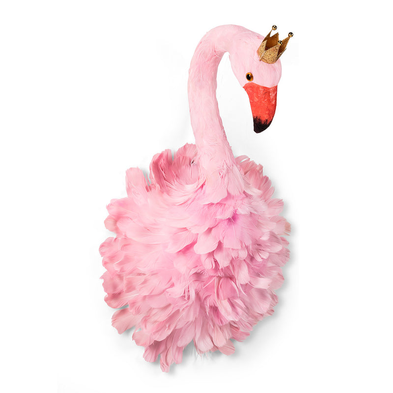  Pink Feather Flamingo with Crown - Large, AC-Abbott Collection, Putti Fine Furnishings