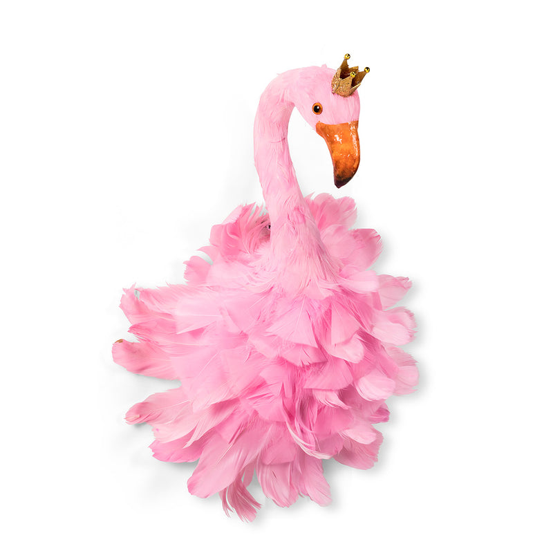  Pink Feather Flamingo with Crown - Medium, AC-Abbott Collection, Putti Fine Furnishings