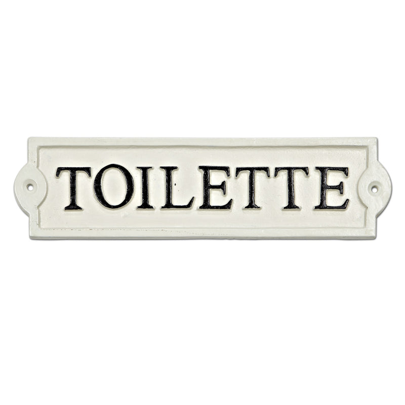 Antique White "Toilette" Sign