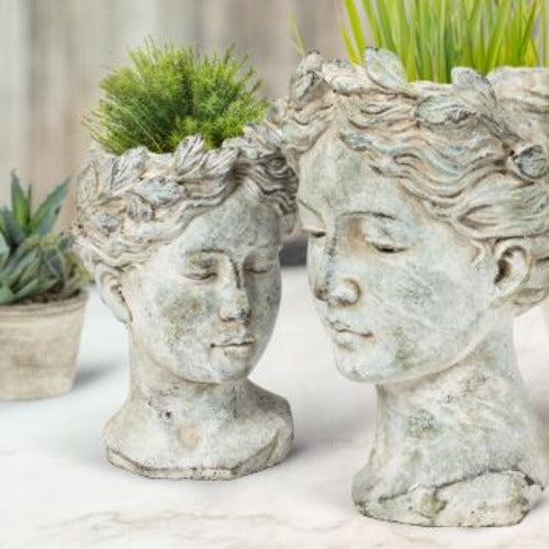 Woman Head Planter - Small - Putti Fine Furnishings Canada