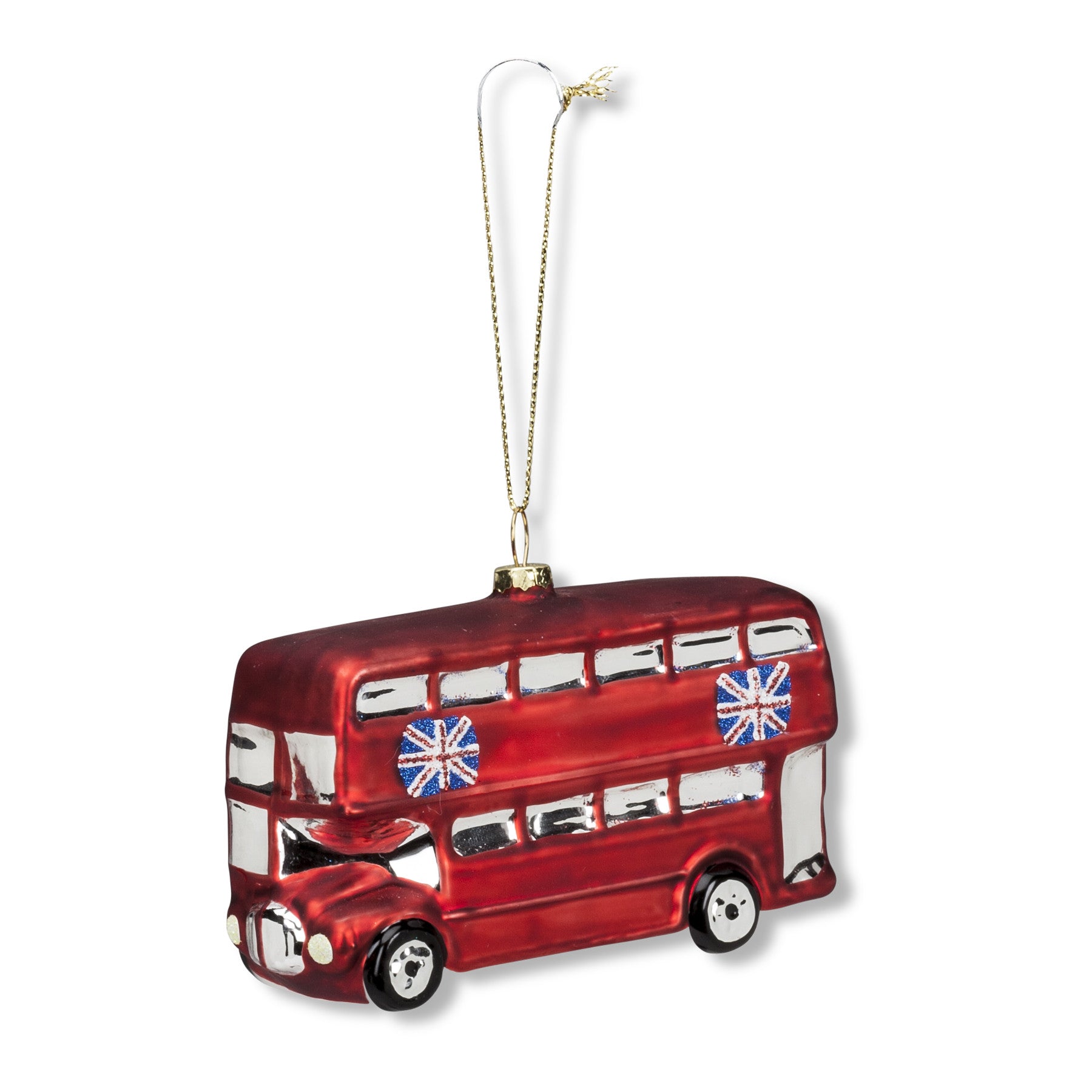 London Bus Glass Ornament -  Christmas - AC-Abbott Collection - Putti Fine Furnishings Toronto Canada
