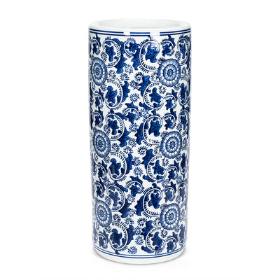 Umbrella Stand Indigo Patterned -  Accessories - Abbot Collection - Putti Fine Furnishings Toronto Canada