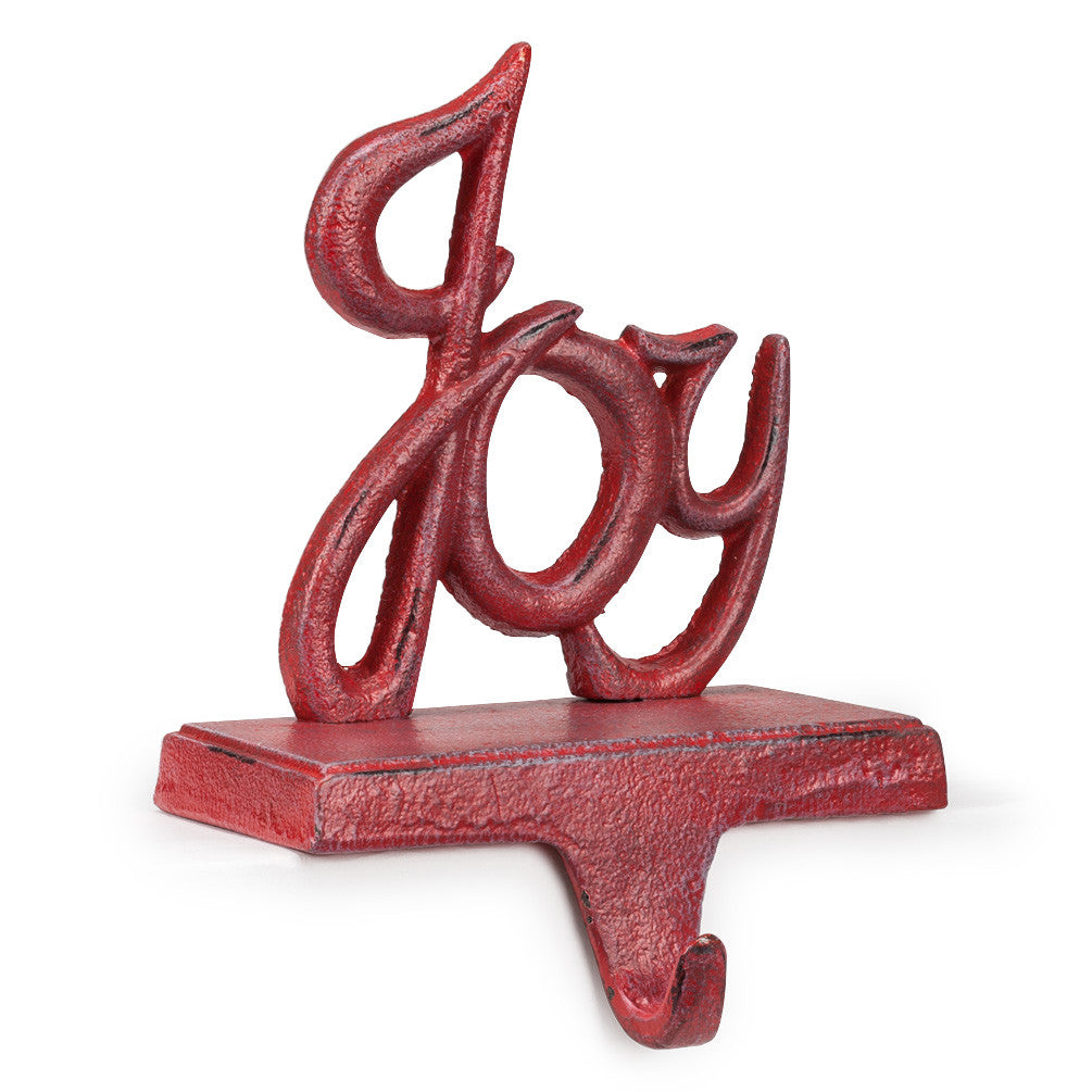  "Joy" Stocking Holder - Red, AC-Abbott Collection, Putti Fine Furnishings
