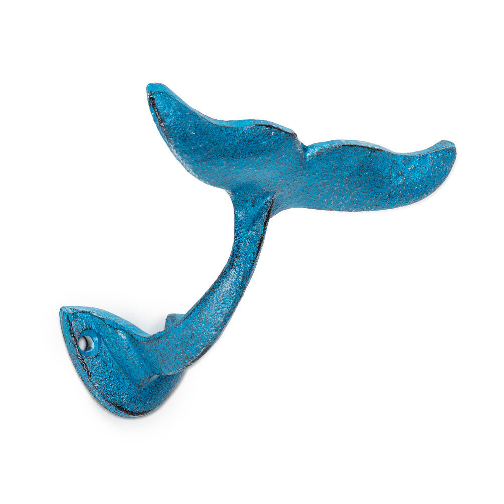  Whale Tail Wall Hook - Antique Blue, AC-Abbott Collection, Putti Fine Furnishings