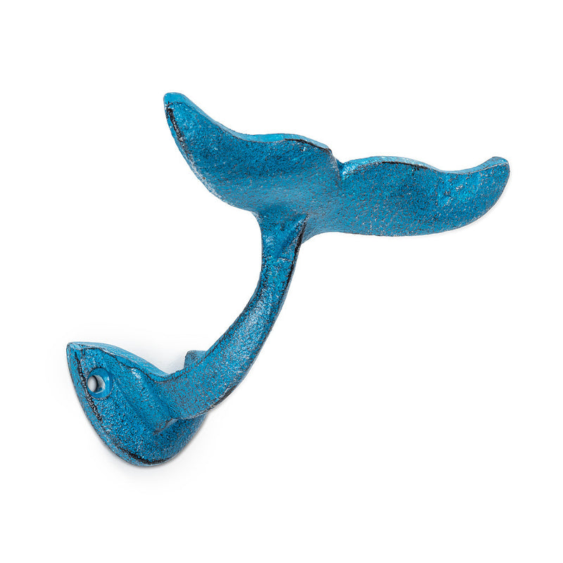  Whale Tail Wall Hook - Antique Blue, AC-Abbott Collection, Putti Fine Furnishings